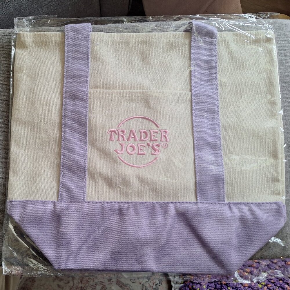 New Trader Joes Mini Tote Bag- Purple
